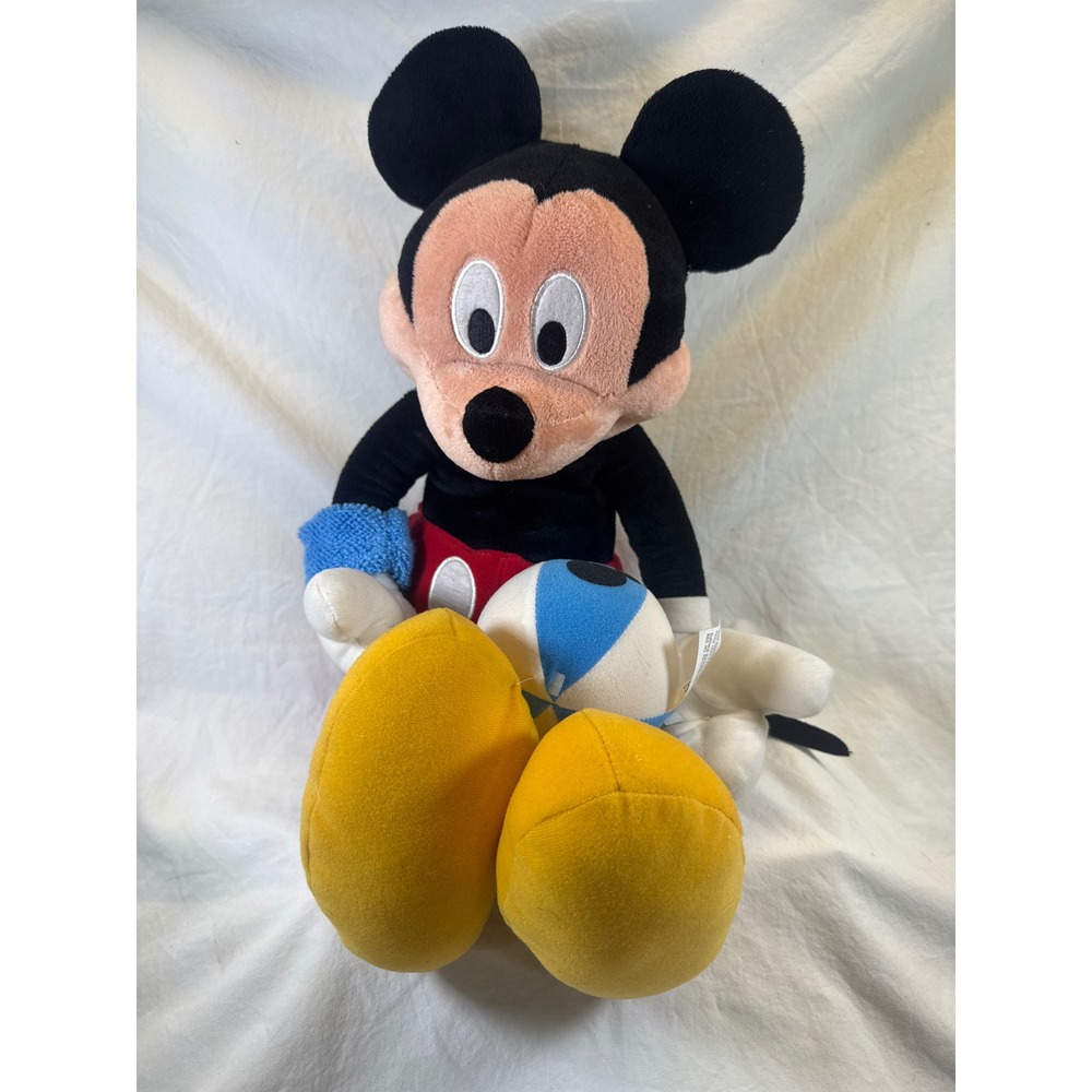 Disney Mickey Mouse Plush Sports Theme Blue Wristband and Ball Collectible Toy
